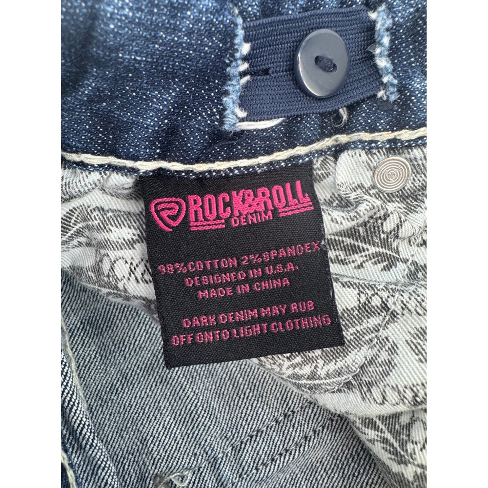 Rock and Roll Denim Girls Bootcut Jeans Dark Wash Adjustable Waist Size 10 - Picture 7 of 13